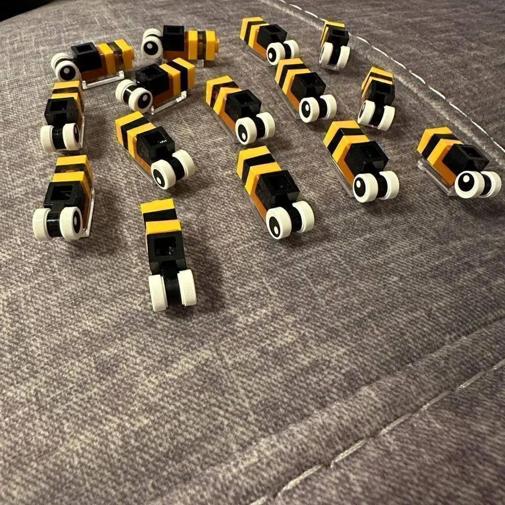 Lego Bee’s 15 total genuine Lego parts. Great to add to Lego flower sets.